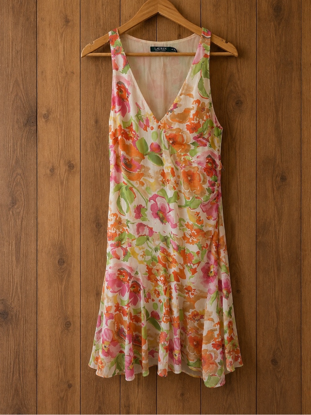 Ralph Lauren Floral Cocktail Party Dress size 10 Medium - Picture 2 of 12